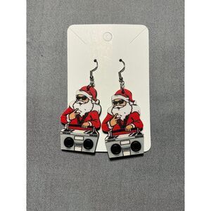 Hip Hop‎ Santa Acrylic Christmas Earrings
